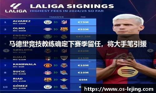 马德里竞技教练确定下赛季留任，将大手笔引援