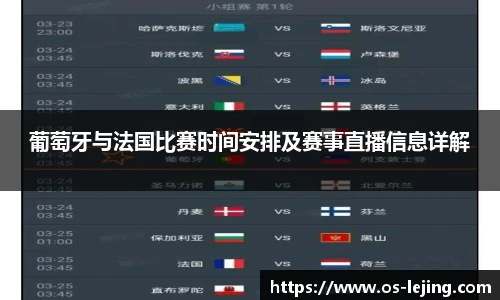 葡萄牙与法国比赛时间安排及赛事直播信息详解